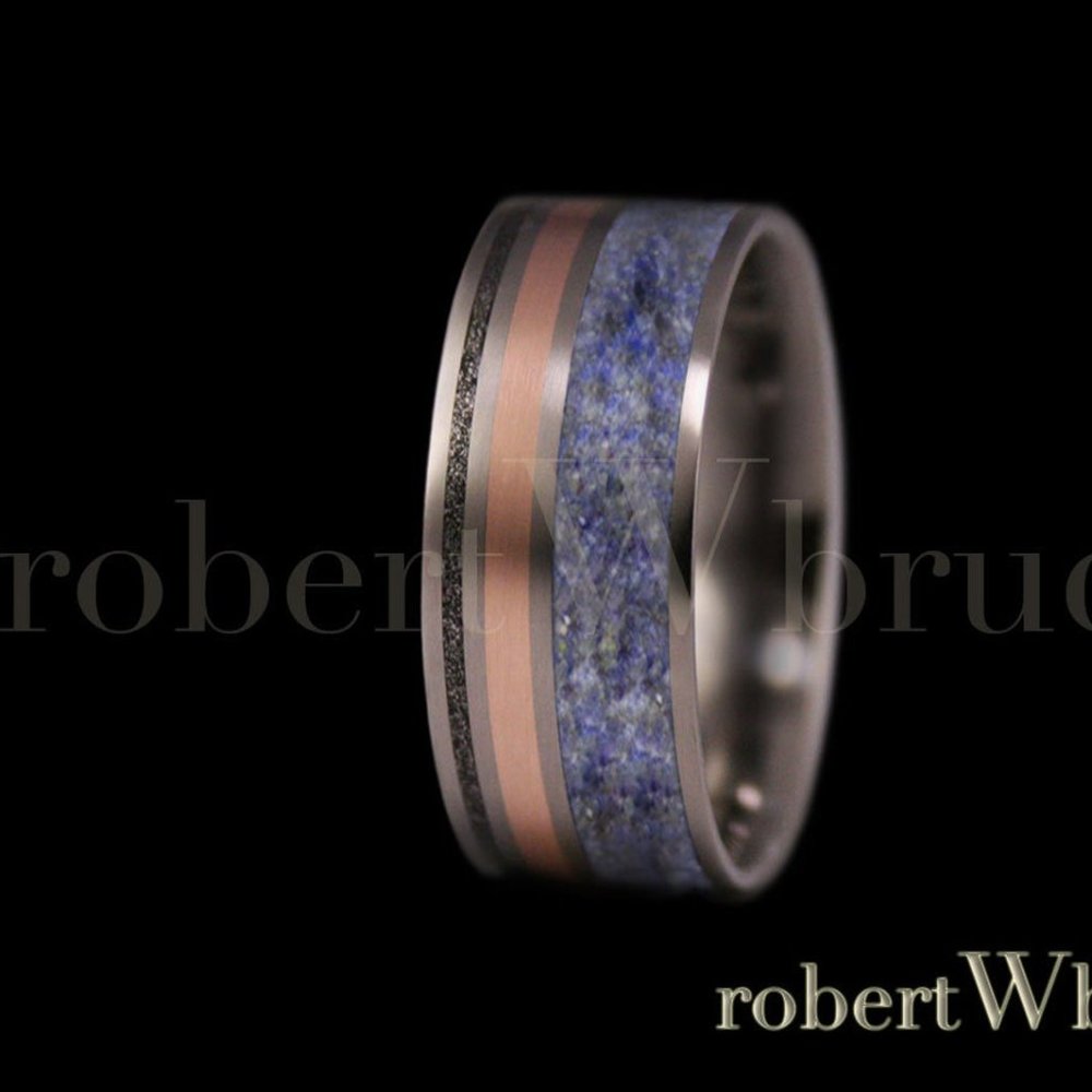 Meteorite Dinosaur Bone Rose Gold ring